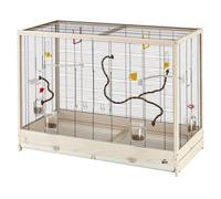 Ferplast FSC Wooden Bird Cage Cage for Canaries, Cockatiels and Exotic Birds, Accessories Included, 113.5 x 53 x h 82 cm
