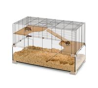 Ferplast Hamster Cage Mouse Cage KARAT 100 Small Animal Cage, Two Floors with Accessories, in Glass and Metal, 98,5 x 50,5 x 61,5 cm.