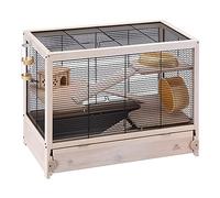 Ferplast HAMSTERVILLE Hamster Habitat Cage, Sturdy Wooden Structure, Black
