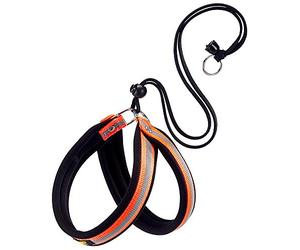 Ferplast Harness for Small Dogs AGILA REFLEX 2 Dog Harness with Soft Padding, Quick and Simple Drawstring Closure System, Chest Size 32-50 cm. Orange