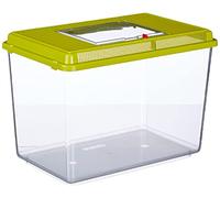 Ferplast Hydor Plastic Fish Aquarium Geo Maxi Tank 21 L Container for Small Animals Aquarium Terrarium Insects Turtles, Sturdy Plastic, Ventilation Grills, 41.3 x 26 x H 29.8 cm Green