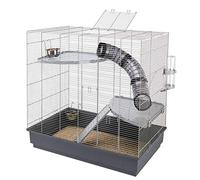 Ferplast JENNY Large Rat and Ferret Cage - Multi-Level Habitat with Tunnel System & Ladder - Includes Accessories - Easy Maintenance & Clean, 80x50xh79.5 cm