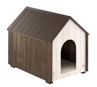 Ferplast KOYA FSC Wooden Dog House - Opening Roof, Sloping, Waterproof & Anti-UV Resin Treatment - Ventilation Grille - Insulating Feet - Finished Door - L, 63.5 x 91.5 xh 78 cm