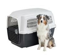 Ferplast Dog Carrier CLIPPER 5, IATA Approved Dog Travel Crate, Medium Dog Carrier max 30 Kg, Pet Carrier for Airline, Car, Train, 87 x 57 x h 60 cm, Steel Door, Secure Closure