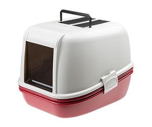 Ferplast Magix Cat Toilet Home, 55.5 x 45.5 x 41 cm, Burgundy