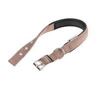 Ferplast Medium Size Dog Collar Adjustable Padded Nylon Dog Collar Metal Buckle, Neck Size 32-39 cm, Brown