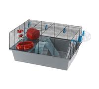 Ferplast MILOS LARGE Hamster Cage - Spacious Multi-Level Habitat with Tunnel System, Exercise Wheel, Fully Equipped, Easy Clean, 58x38x30.5 cm