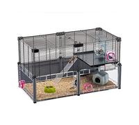 Ferplast MULTIPLA HAMSTER Hamster Cage - Customizable Multi-Level Design - Interactive Transparent Base - Exercise Wheel & Accessories - Tubes Connect&Play - 72.5x37.5xh42cm
