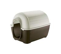Ferplast Outdoor dog kennel KENNY MINI Dog house made of impact and UV-resistant thermoplastic resin, Liquid drain system, Ventilation grill, Can be dismantled for cleaning, 40 x 66 x h 40 cm