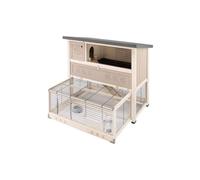 Ferplast Outdoor Rabbit Hutch Ranch 120 Max In Fsc Wood, Two Floors, Pull-Out Ground Floor, Accessories Included, 115 X 67 X H 106,5 Cm.