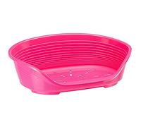Ferplast Plastic Kennel for Dogs and Cats Siesta Deluxe 4, Animal Basket, Perforated Bottom, Anti-Slip, Comfortable Chin-Rest, Pink, 61,5 x 45 x 21.5 cm