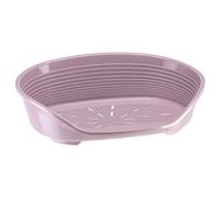 Ferplast Plastic Pet Bed for Small and Medium Dogs 70 x 52 x 23cm, Lilac | More hygiene, comfort and freshness with a ventilated, easy-clean design
