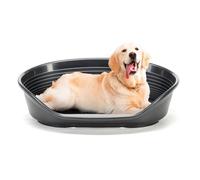 Ferplast Plastic Pet Bed for Very Large Dogs 111 x 80 x 33cm, Black | More hygiene, comfort and freshness with a ventilated, easy-clean design