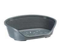 Ferplast Plastic Pet Bed Small and Medium Dogs 70 x 52 x 23cm, Dark grey
