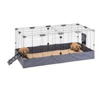 Ferplast Rabbit Cage, BUNNY HUB 02 Indoor/Outdoor Run, Complete with Accessories, Made of Recycled Iron and Plastic, Versatile Fabric, Easy Cleaning, 140 x 71 x h 59.5 cm