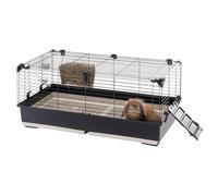Ferplast Rabbit Cage TOMMY 100, Guinea Pig Cage, Rabbits, Small Animals, Rabbit Hutch Indoor with Grid and Drinker, 99,5 x 53 x h 48 cm, Opening Roof, in Painted Metal and Plastic