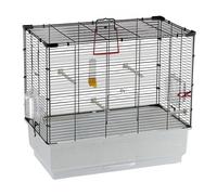 Ferplast Bird Cage PIANO 4, Canary Cages, Small Bird Cage, with Bird Feeders, Bird Drinker Water Dispenser, 59 x 33 x h 55 cm, with Accessories, Removable Tray