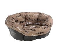Ferplast Cushion for dog and cat bed SOFA' CUSHION 10 Padded spare cover for pet bed, Soft cotton washable, Adjustable with elastic cord, 96 x 71 x h 32 cm Brown