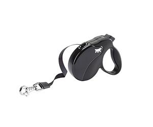 Ferplast Retractable Dog Lead Extendable Dog Leash AMIGO TAPE MINI, Extending tape, 3 m, Max 12 kg, Black