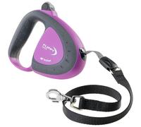 Ferplast Retractable Dog Lead FLIPPY TECH, Dog Lead for Medium Size Dogs up to 25 Kg. Extendable Dog Lead max 3 m. Tape, Single Lock and Release Button, Purple