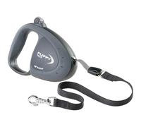 Ferplast Retractable Dog Lead for up to 50 kg Dogs, 5 m Strong Nylon Tape/Ribbon, Extendable Dog Lead Single Lock and Release Button, Black