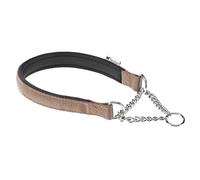 Ferplast Semi-Choke Dog Collar, in Nylon, Padded, Anti-Traction, for Dog Training, size XXL (neck circumference 55-65 cm), brown.
