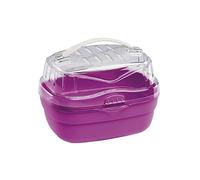 Ferplast Hamster and small rodent carrier ALADINO SMALL, Small Pet carrier for hamster, guinea pig, rodents, Transparent Cover with Comfortable handle, Secure closing, 20 x 16 x h 13,5 cm Fuchsia