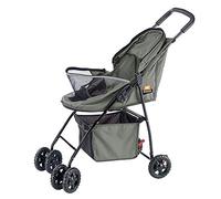 Ferplast Stroller for small dogs GLOBETROTTER Folding stroller for small-sized dogs Trolley for pets maximum 9 Kg, Opening sunroof, Fully foldable, Equipped with basket and wheels, 80 x 42 x h 95 cm