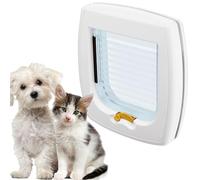 Ferplast Swing 1 Cat & Small Dog Flap, 2-Way Lock, White | Compact universal pet door with free-access and locked modes for cats and small dogs