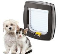 Ferplast Swing 1 Universal Cat Flap for Dogs and Cats - 2 Selectable Closing Modes - Magnetic Anti-Oscillation - Transparent Door - Brown