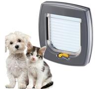 Ferplast SWING 1 Universal Cat Flap for Dogs and Cats - 2 Selectable Closing Modes - Magnetic Anti-Oscillation - Transparent Door - Grey