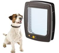 Ferplast Swing 11 Universal Cat Flap for Dogs and Cats - 4 Selectable Closing Modes - Wind-Stopper System - Closing Shock Absorber - Magnetic Anti-Oscillation - Transparent Door - Brown