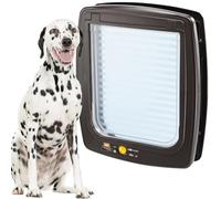 Ferplast Swing 15 Universal Cat Flap for Dogs and Cats - 4 Selectable Closing Modes - Wind-Stopper System - Closing Shock Absorber - Magnetic Anti-Oscillation - Transparent Door - Brown