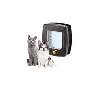 Ferplast Swing 5 Cat Flap - 4 Closing Modes, Wind-Stopper - Brown