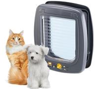 Ferplast SWING 9 Universal Cat Flap for Dogs and Cats - 4 Selectable Closing Modes - Wind-Stopper System - Closing Shock Absorber - Magnetic Anti-Oscillation - Grey