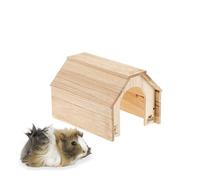 Ferplast Wooden House for Rabbits, Guinea Pigs & Hamsters HIDDA, FSC® Certified Wood, Brushed-Effect Finish, Quick Assembly Kit, 32 x 25 x H 21.5 cm, Size M