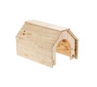 Ferplast Wooden House for Rabbits, Guinea Pigs & Hamsters HIDDA, FSC® Certified Wood, Brushed-Effect Finish, Quick Assembly Kit, 39 x 28 x H 25 cm, Size L