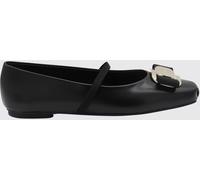FERRAGAMO Ballet Flat Woman color Black - Size: 6½ - female