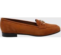 FERRAGAMO Bax Suede Loafers with Gancini Ornament - Size: 7½ - female
