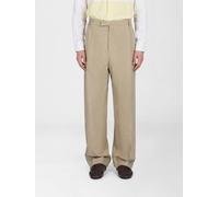 FERRAGAMO Cotton and Linen Blend Wide Leg Trousers - Size: 50 - male