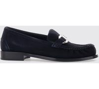 FERRAGAMO Gancini Suede Loafers with Metal Horsebit and Round Toe - Size: 7½ - female