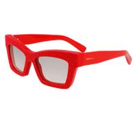 Ferragamo SF2045SR 600 Woman Sunglasses Acetate Red Squared Normal