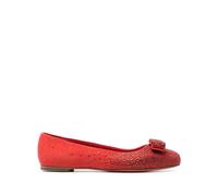 Ferragamo Vara-bow rhinestone-embellished ballerina shoes - Red 5C-5.5C-6.5C-10.5C