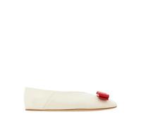 Ferragamo Vara leather ballerina shoes - White 5C-5.5C-6C-6.5C-7C-7.5C-8.5C