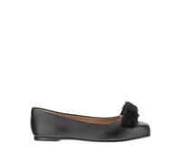 Ferragamo Vara leather fur-pompom ballerina shoes - Black 6.5-7-7.5-8-9-10