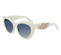 Ferragamo Woman SF1022S 103 Sunglasses Acetate Ivory Blue Cat Eye Shaded