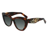 Ferragamo Woman SF1022S 214 Sunglasses Acetate Havana Grey Cat Eye Shaded
