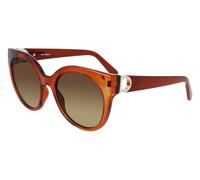 Ferragamo Woman SF1031S 261 Sunglasses Acetate Brown Brown Round Shaded