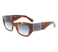 Ferragamo Woman SF1059S 640 Sunglasses Acetate Havana/Red Blue Squared Normal Shaded
