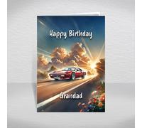 Ferrari 308 Birthday Card for Grandad - Classic Italian V8 Sports Car “Magnum P.I.” Icon for Retro Supercar Fans & Collectors: Grandad Birthday Card (Size A5)